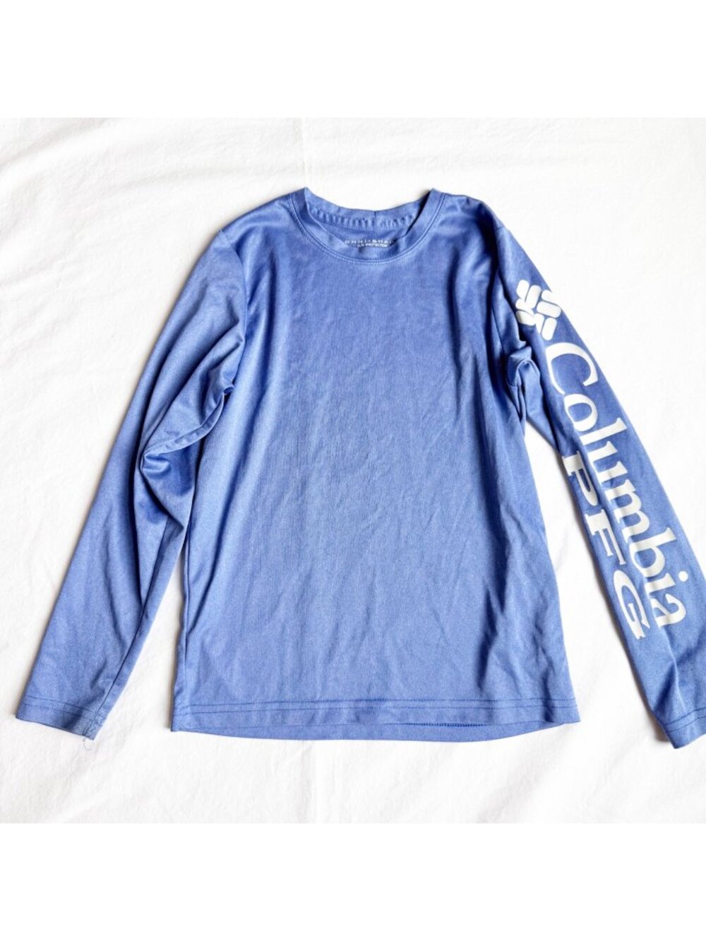 Columbia PFG Omni-Shade Youth Long Sleeve Shirt Small 8 Blue Sun Protection